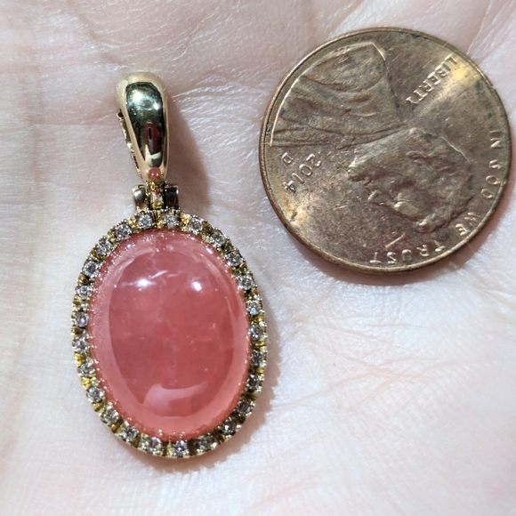 Vintage H Stern Rhodochrosite Diamond Pendant - Picture 8 of 8